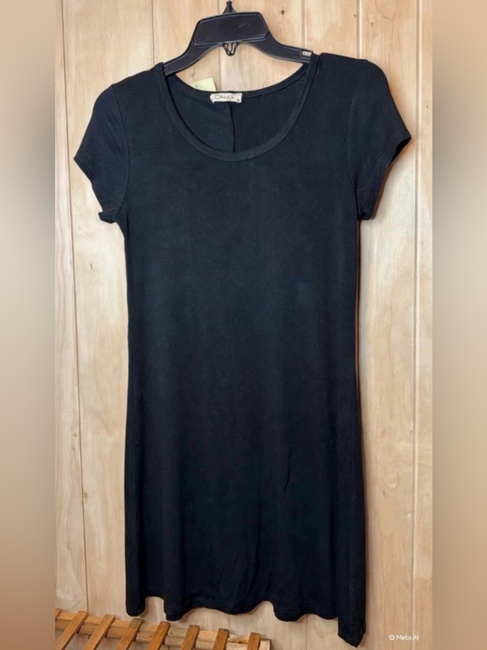 Olivia Rae Basic Black Scoop Neck Dress Top by